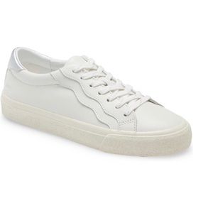 Madewell white sidewalk low-top sneakers with silver detail